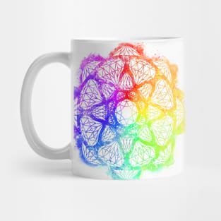 Rainbow Watercolor Crystal Mandala - Clear Silhouette Mug